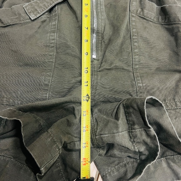 Banana Republic PAPERBAG SHORT army olive green high rise belt size 6 utility - Picture 11 of 14